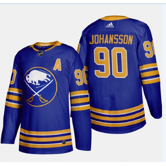 Men's Buffalo Sabres #90 Marcus Johansson Authentic Blue Home Hockey Jersey - Ujersey