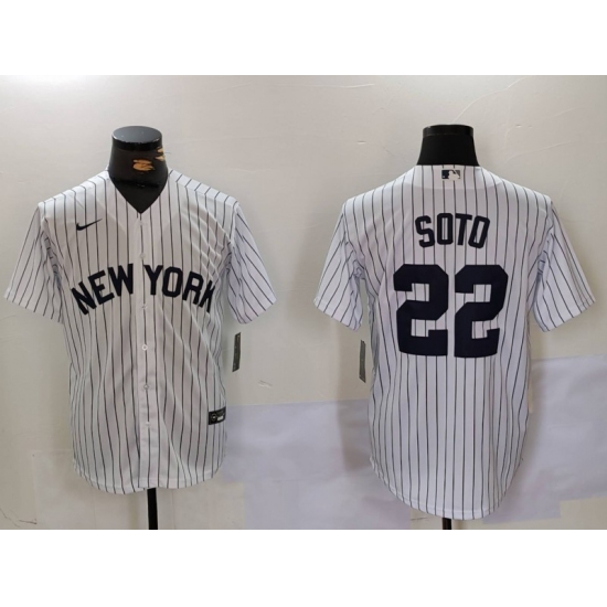 Men's New York Yankees #22 Juan Soto White Cool Base Stitched Baseball Jersey - ujerseystore