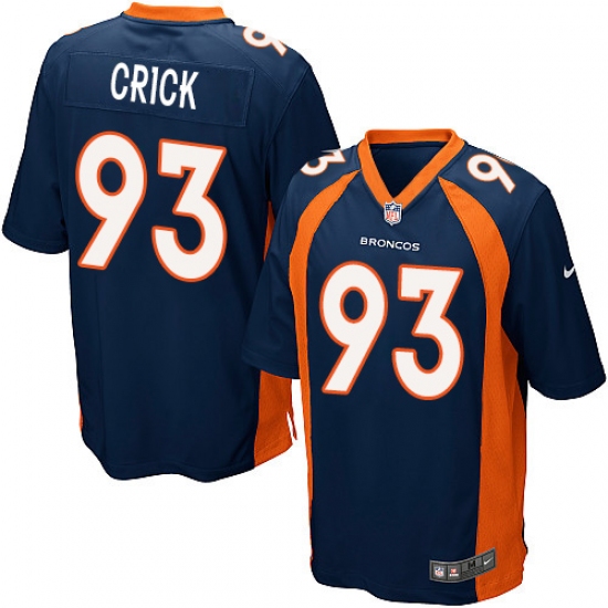 Men's Nike Denver Broncos #93 Jared Crick Game Navy Blue Alternate NFL Jersey - Ujersey