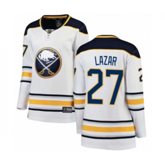 Women's Buffalo Sabres #27 Curtis Lazar Fanatics Branded White Away Breakaway Hockey Jersey - Ujersey
