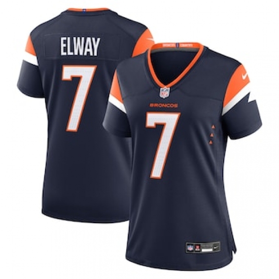 Women's Nike John Elway Navy Denver Broncos Retired Player Alternate Game Jersey - Ujersey