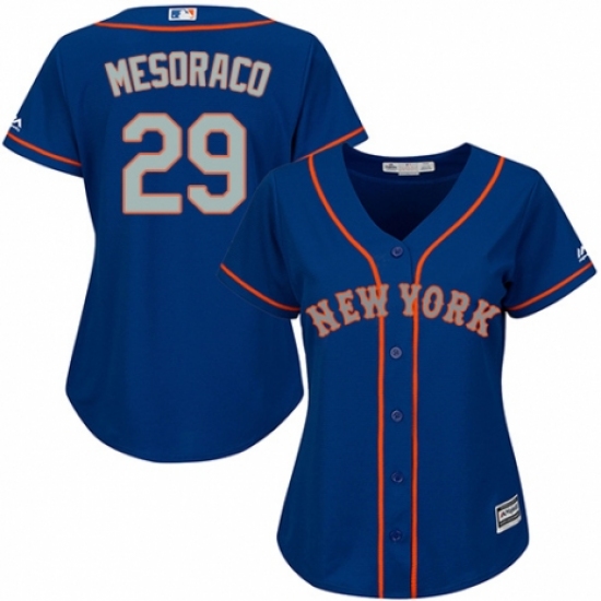 Women's Majestic New York Mets #29 Devin Mesoraco Authentic Royal Blue Alternate Road Cool Base MLB Jersey - Ujersey
