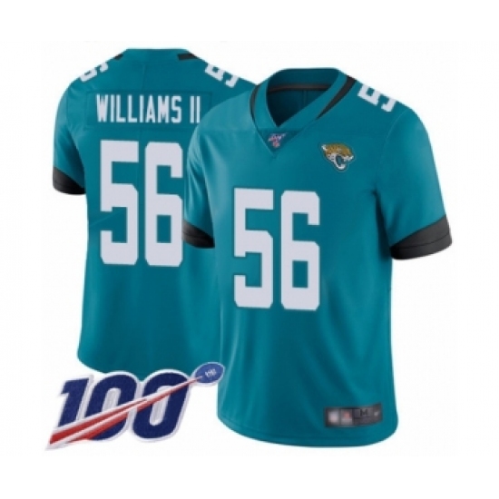 Men's Jacksonville Jaguars #56 Quincy Williams II Teal Green Alternate Vapor Untouchable Limited Player 100th Season Football Jersey - Ujersey