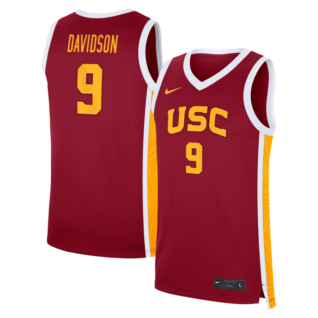 Men's Nike Jazzy Davidson Cardinal USC Trojans Road Replica Basketball Jersey - ujerseystore