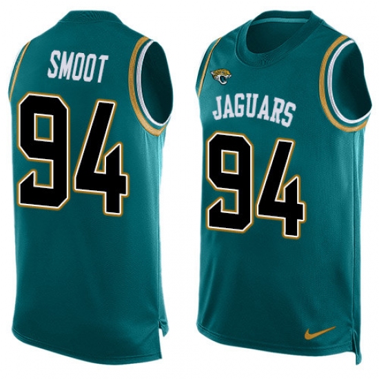 Men's Nike Jacksonville Jaguars #94 Dawuane Smoot Limited Teal Green Player Name & Number Tank Top NFL Jersey - Ujersey