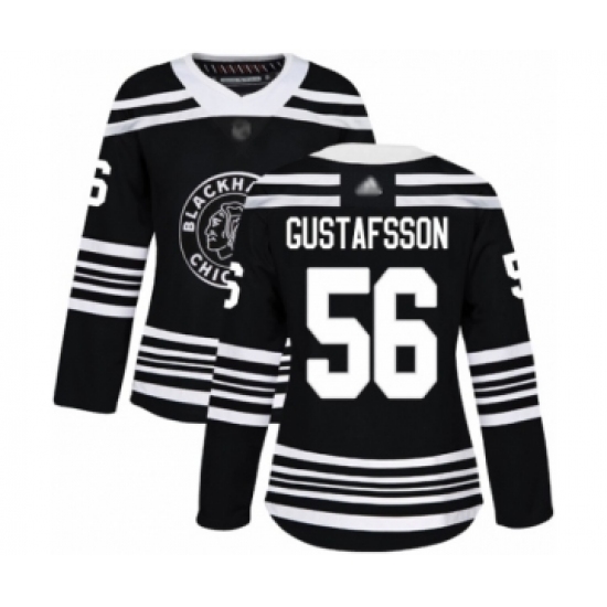 Women's Chicago Blackhawks #56 Erik Gustafsson Authentic Black Alternate Hockey Jersey - Ujersey