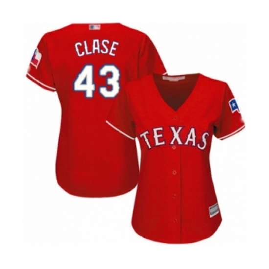 Women's Texas Rangers #43 Emmanuel Clase Authentic Red Alternate Cool Base Baseball Player Jersey - Ujersey