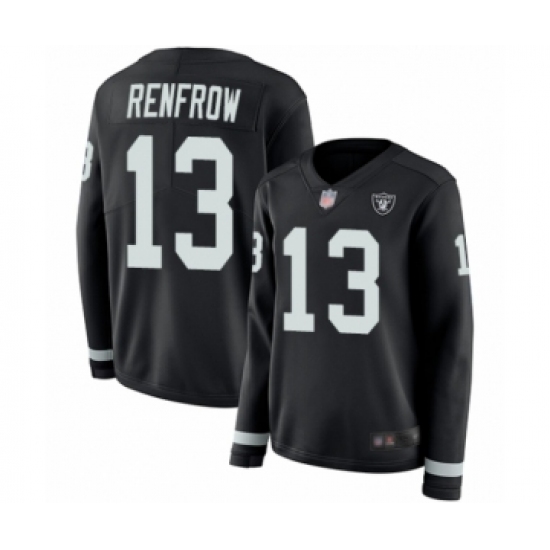 Women's Oakland Raiders #13 Hunter Renfrow Limited Black Therma Long Sleeve Football Jersey