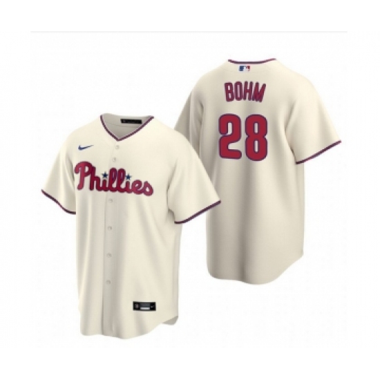 Youth Philadelphia Phillies #28 Alec Bohm Cream Alternate Jersey - Ujersey