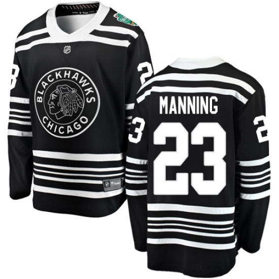 Men's Chicago Blackhawks #23 Brandon Manning Black 2019 Winter Classic Fanatics Branded Breakaway NHL Jersey