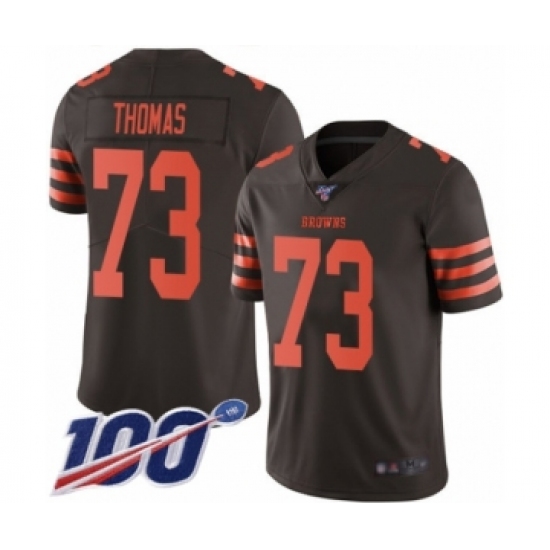 Men's Cleveland Browns #73 Joe Thomas Limited Brown Rush Vapor Untouchable 100th Season Football Jersey - Ujersey