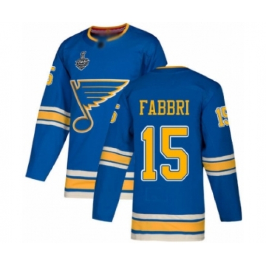 Youth St. Louis Blues #15 Robby Fabbri Authentic Navy Blue Alternate 2019 Stanley Cup Final Bound Hockey Jersey - Ujersey