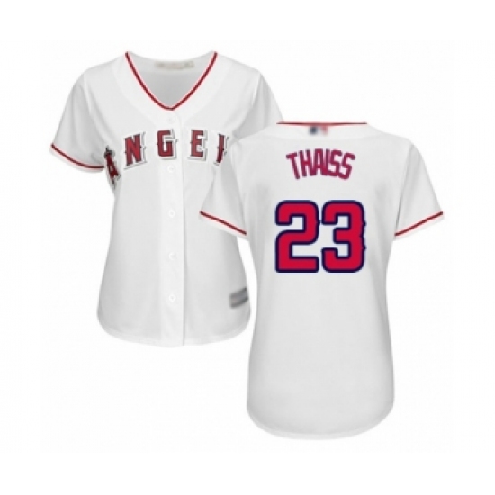 Women's Los Angeles Angels of Anaheim #23 Matt Thaiss Authentic White Home Cool Base Baseball Player Jersey - Ujersey