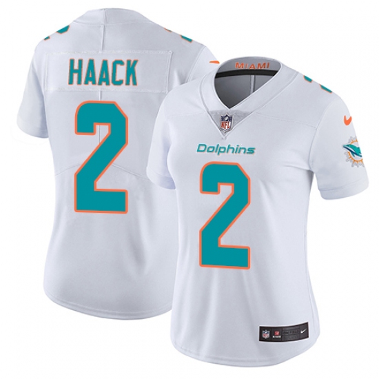 Women's Nike Miami Dolphins #2 Matt Haack White Vapor Untouchable Limited Player NFL Jersey - Ujersey