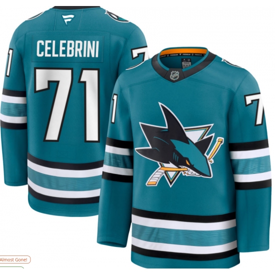 Men's San Jose Sharks #71 Macklin Celebrini Blue 2024-25 Home Stitched Hockey Jersey - Ujersey