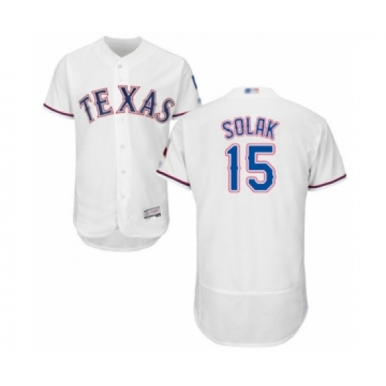 Men's Texas Rangers #15 Nick Solak White Home Flex Base Authentic Collection Baseball Player Jersey - Ujersey