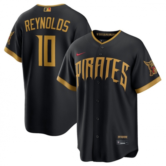 Men's Pittsburgh Pirates #10 Bryan Reynolds Black 2026 City Connect Stadium Stitched Stitched Baseball Jersey - Ujersey
