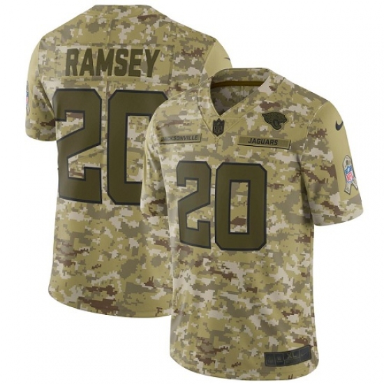 Youth Nike Jacksonville Jaguars #20 Jalen Ramsey Limited Camo 2018 Salute to Service NFL Jersey - Ujersey