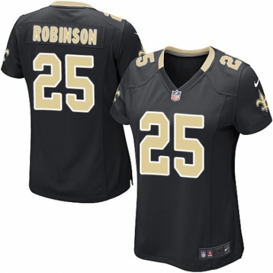 Women's Nike New Orleans Saints #25 Patrick Robinson Game Black Team Color NFL Jersey