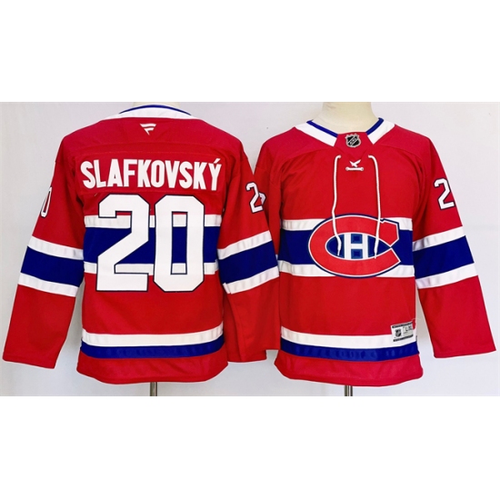 Youth Montreal Canadiens #20 Juraj Slafkovsky Red 2024-25 Stitched Jersey - Ujersey