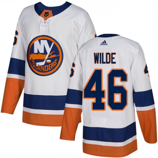 Men's Adidas New York Islanders #46 Bode Wilde Authentic White Away NHL Jersey - Ujersey