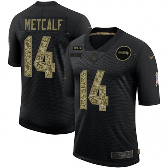 Men's Seattle Seahawks #14 D.K. Metcalf Camo 2020 Salute To Service Limited Jersey