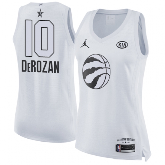 Women's Nike Jordan Toronto Raptors #10 DeMar DeRozan Swingman White 2018 All-Star Game NBA Jersey - Ujersey