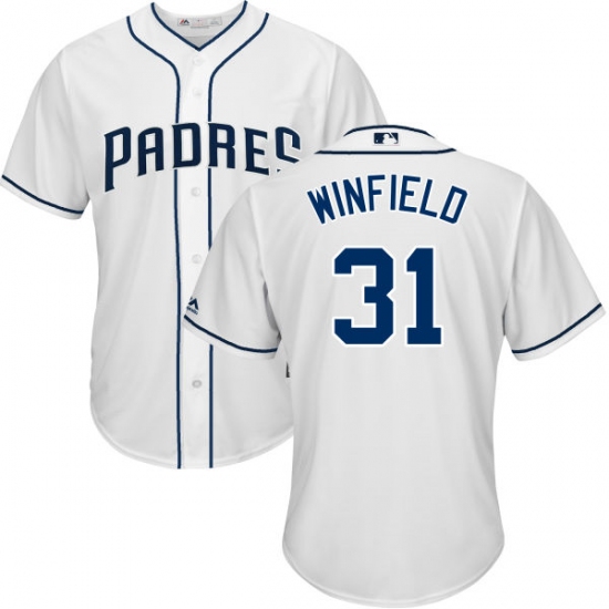 Youth Majestic San Diego Padres #31 Dave Winfield Replica White Home Cool Base MLB Jersey - Ujersey