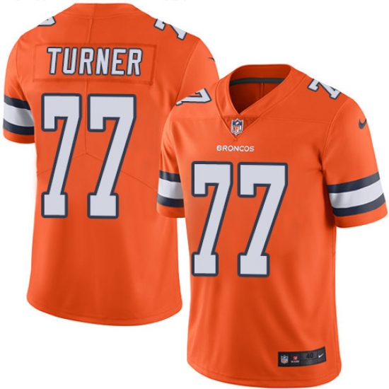 Men's Nike Denver Broncos #77 Billy Turner Elite Orange Rush Vapor Untouchable NFL Jersey - Ujersey