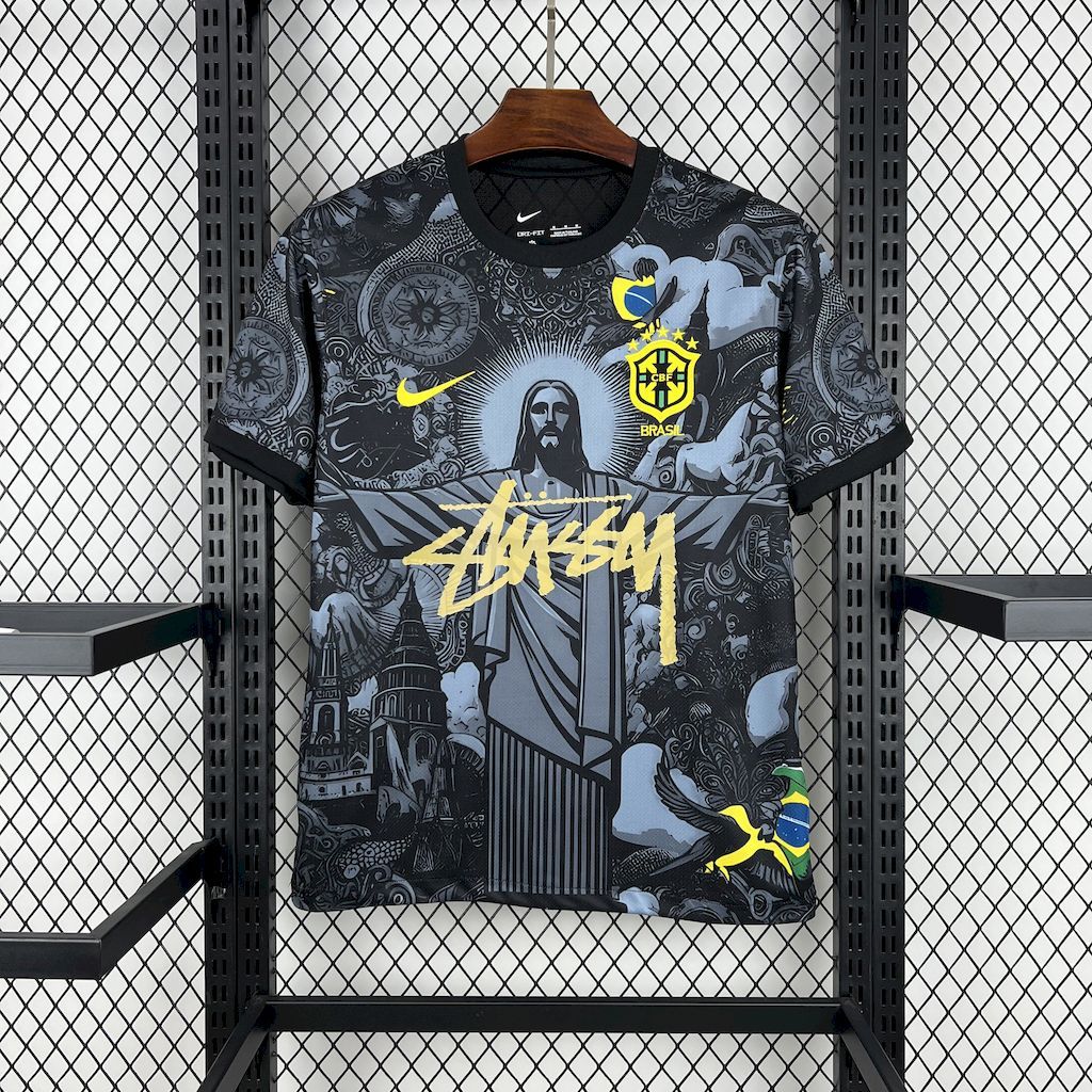 Brazil Soccer Jersey Jesus Custom Shirt 2024 - ujerseystore