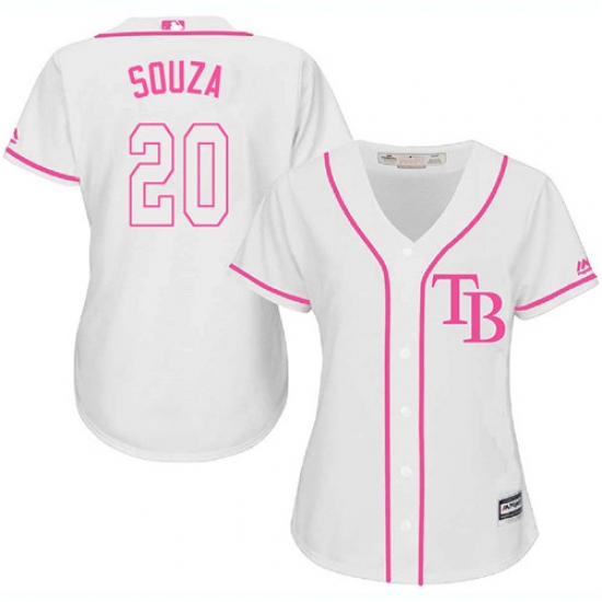 Women's Majestic Tampa Bay Rays #20 Steven Souza Authentic White Fashion Cool Base MLB Jersey - Ujersey