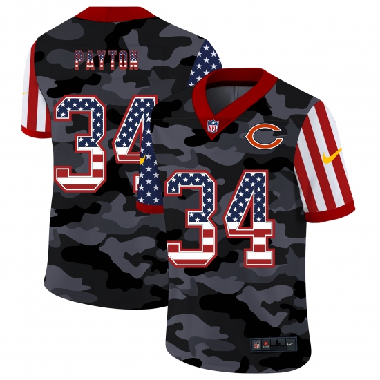 Men's Chicago Bears #34 Walter Payton Camo Flag Nike Limited Jersey - Ujersey