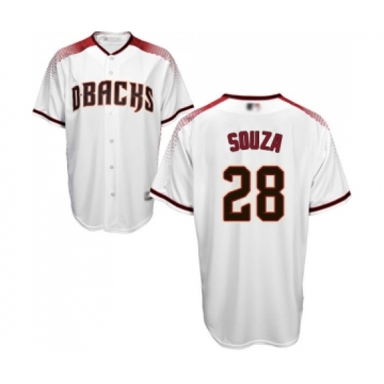 Men's Arizona Diamondbacks #28 Steven Souza Replica White Home Cool Base Baseball Jersey - Ujersey