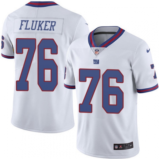 Youth Nike New York Giants #76 D.J. Fluker Limited White Rush Vapor Untouchable NFL Jersey - Ujersey