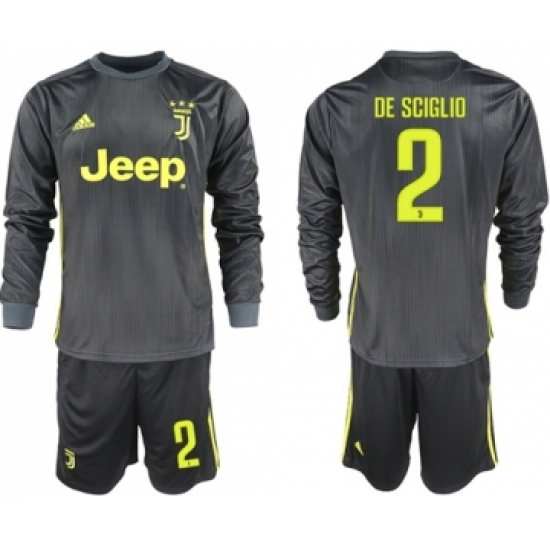 Juventus #2 De Sciglio Third Long Sleeves Soccer Club Jersey