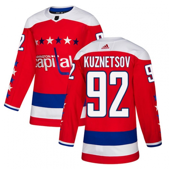 Men's Adidas Washington Capitals #92 Evgeny Kuznetsov Authentic Red Alternate NHL Jersey - Ujersey