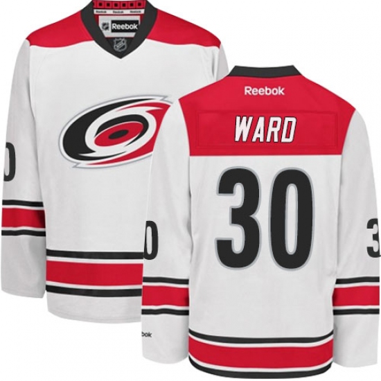 Youth Reebok Carolina Hurricanes #30 Cam Ward Authentic White Away NHL Jersey - Ujersey