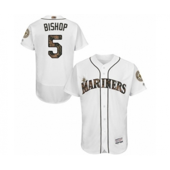 Men's Seattle Mariners #5 Braden Bishop Authentic White 2016 Memorial Day Fashion Flex Base Baseball Player Jersey - Ujersey