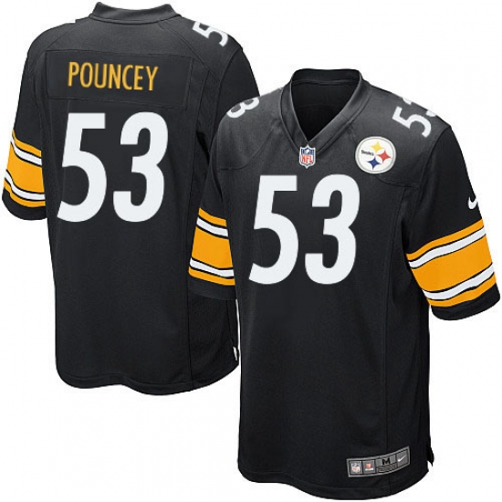 Men's Nike Pittsburgh Steelers #53 Maurkice Pouncey Game Black Team Color NFL Jersey - Ujersey