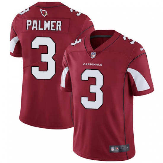 Men's Nike Arizona Cardinals #3 Carson Palmer Red Team Color Vapor Untouchable Limited Player NFL Jersey - Ujersey