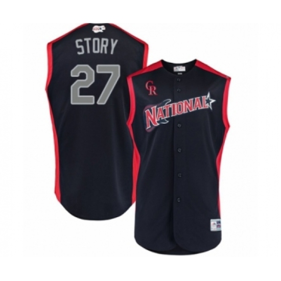 Youth Colorado Rockies #27 Trevor Story Authentic Navy Blue National League 2019 Baseball All-Star Jersey - Ujersey