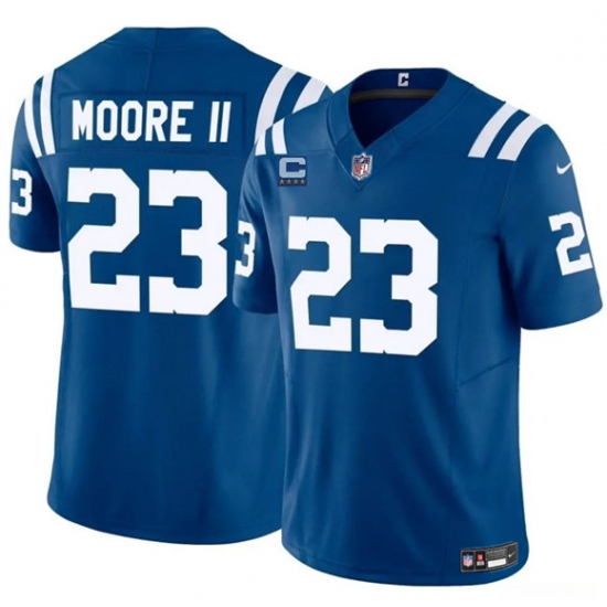 Men's Indianapolis Colts #23 Kenny Moore II Blue 2025 F.U.S.E. With 4-Star C Vapor Limited Football Stitched Jersey - Ujersey