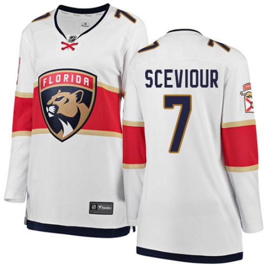 Women's Florida Panthers #7 Colton Sceviour Authentic White Away Fanatics Branded Breakaway NHL Jersey - Ujersey