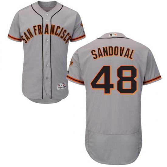 Men's Majestic San Francisco Giants #48 Pablo Sandoval Grey Flexbase Authentic Collection MLB Jersey - Ujersey