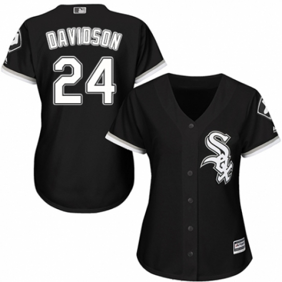 Women's Majestic Chicago White Sox #24 Matt Davidson Replica Black Alternate Home Cool Base MLB Jersey - Ujersey