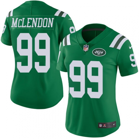 Women's Nike New York Jets #99 Steve McLendon Limited Green Rush Vapor Untouchable NFL Jersey - Ujersey