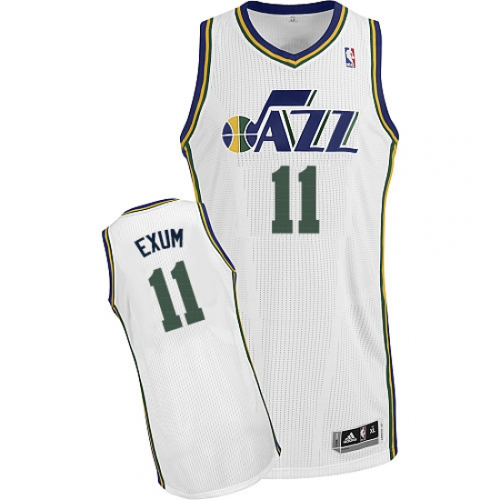 Men's Adidas Utah Jazz #11 Dante Exum Authentic White Home NBA Jersey - Ujersey