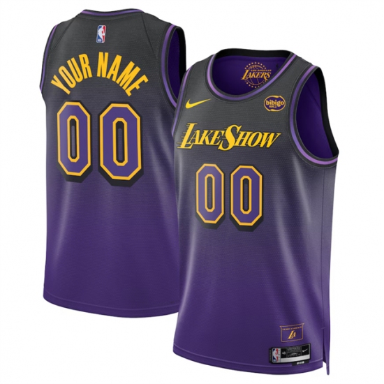 Men's Los Angeles Lakers Active Player Custom Purple 2024-25 City Edition Stitched Basketball Jersey - Ujersey