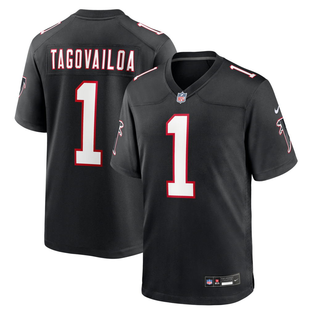 Men's Atlanta Falcons Tua Tagovailoa Nike Black Alternate Game Jersey - ujerseystore