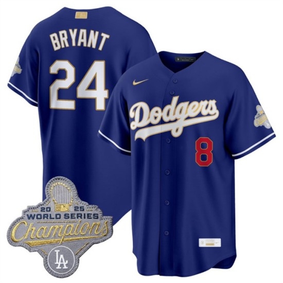 Men's Los Angeles Dodgers #24 Kobe Bryant Royal 2026 Alternate Gold Collection Stadium Stitched Baseball Jersey - Ujersey